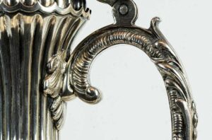 THREE PIECE SILVER EWER WITH A BASIN SET , OTTOMAN, EGYPT, 19TH CENTURY - Image 2
