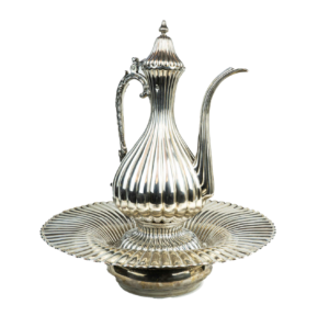 THREE PIECE SILVER EWER WITH A BASIN SET , OTTOMAN, EGYPT, 19TH CENTURY